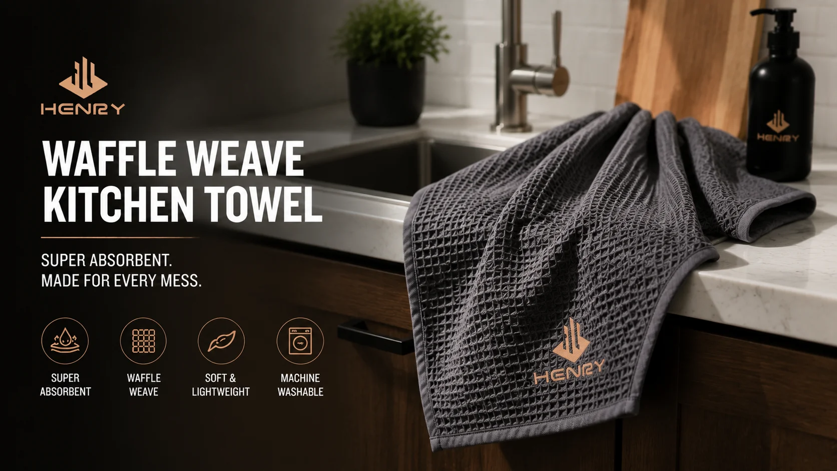 Waffle Weave Kitchen Towel Absorbent